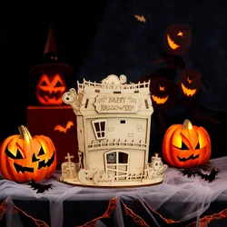 Tada 3D Halloween Zombie House Party Decoration DIY Wooden Puzzle Model Assembly Toys Game For Children Kids Gift