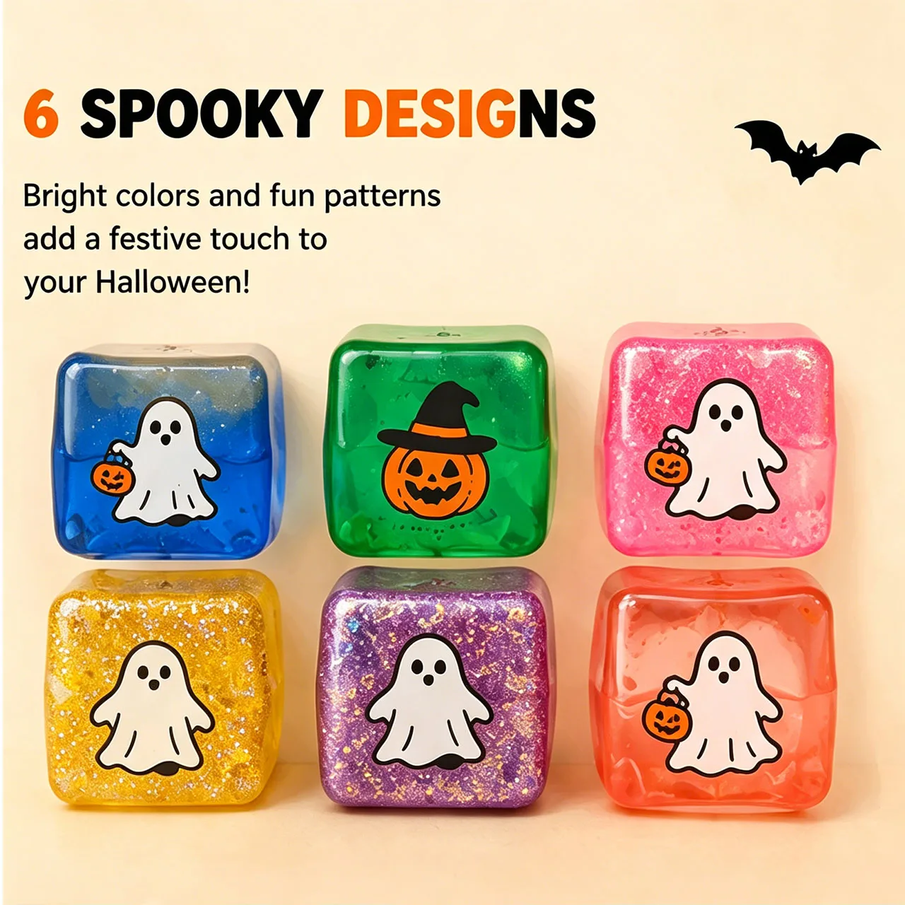 Cute Office Desk Accessories Spooky Ghost Ice Cube Squishy Slow Rising Gadget Funny Halloween Gag Gift Event Party Favors view 2