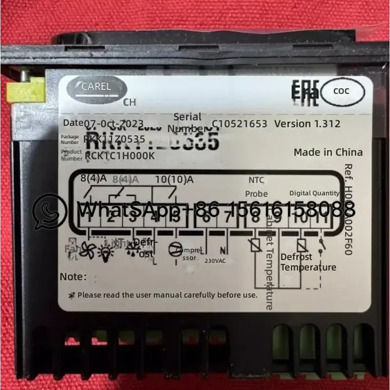 CAREL RKK11Z0535 RCK1C1H000K Digital Temperature Controller 3 Relay Output Defrost Function Refrigeration Thermostat for Cold