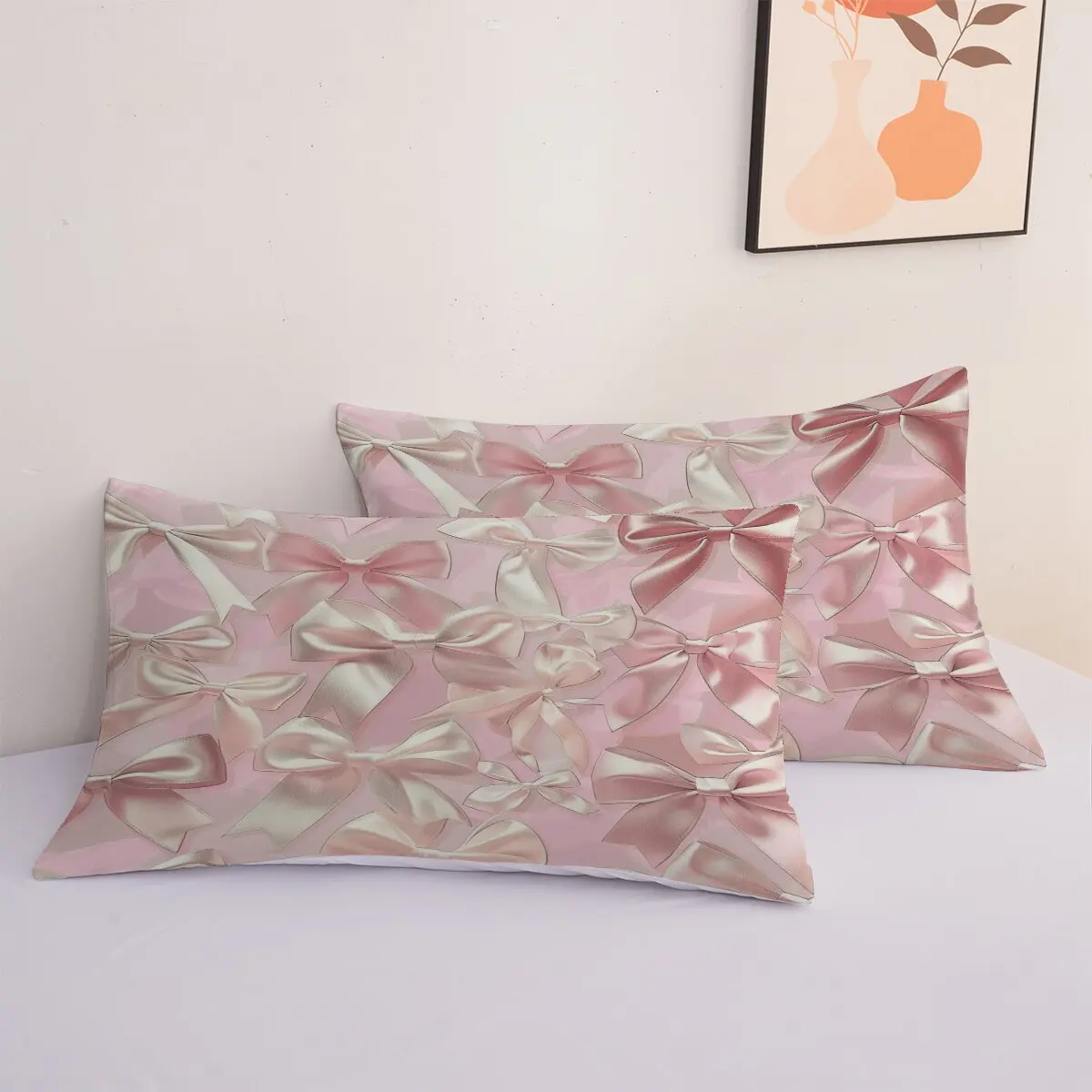 Bows  duvet cover   pink bows  Room decoration bedding set