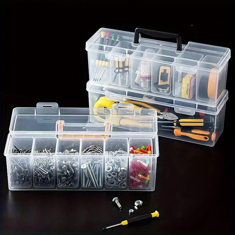 1/7-teiliges Werkzeugteile-Aufbewahrungsbox-Set, Werkzeug-Organizer mit mehreren Fächern, Sortierbox für Schrauben, Schraubenschlüssel, Hardware-Zubehör und Spielzeug – Detail 6