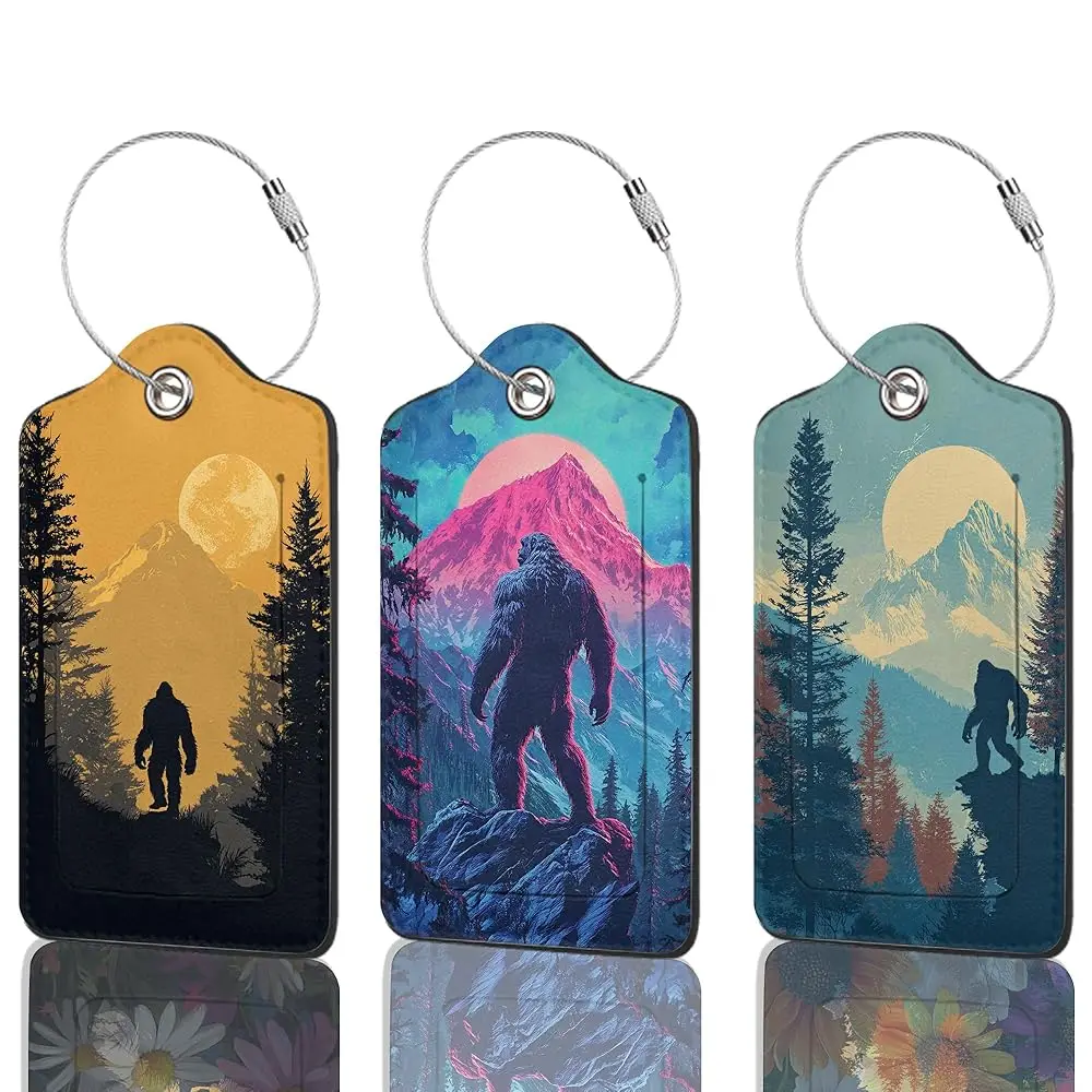 

Big Foot Luggage Tag, 3 Pack Luggage Tags for Suitcases, Cute Suitcase Tags Identifiers Bag Tags with Privacy Flap, Baggage N