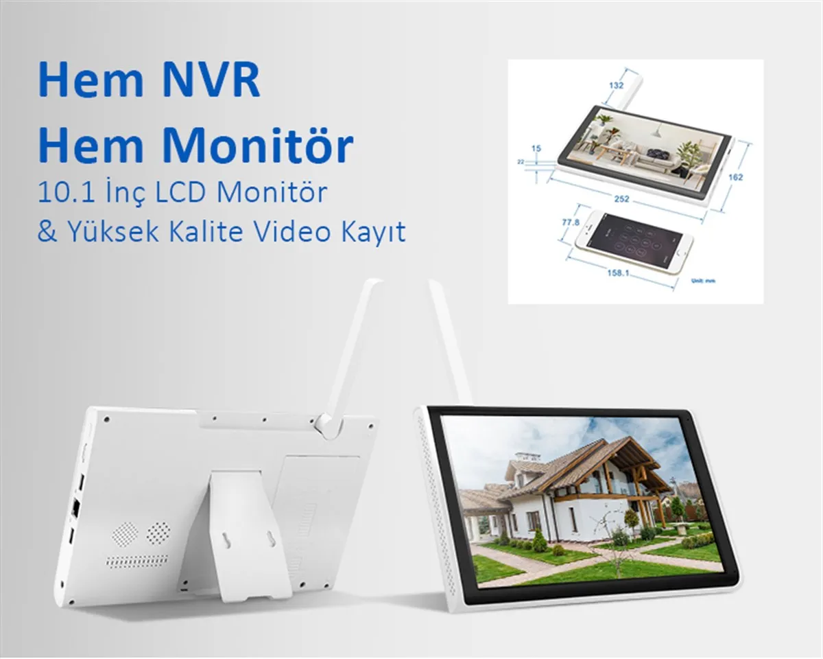 LCD مراقبة 4CH واي فاي نظام الكاميرا CCTV شاشة LCD أمن الوطن PTZ في الهواء الطلق كاميرا IP لاسلكية CCTV واي فاي Nvr عدة #4