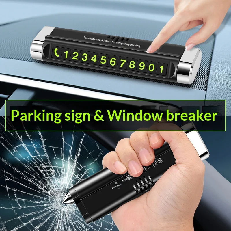 New Model Car Safety Window-breaking Hammer Temporary Parking Number Function Multi-functional Creative in-car Aromatherapy