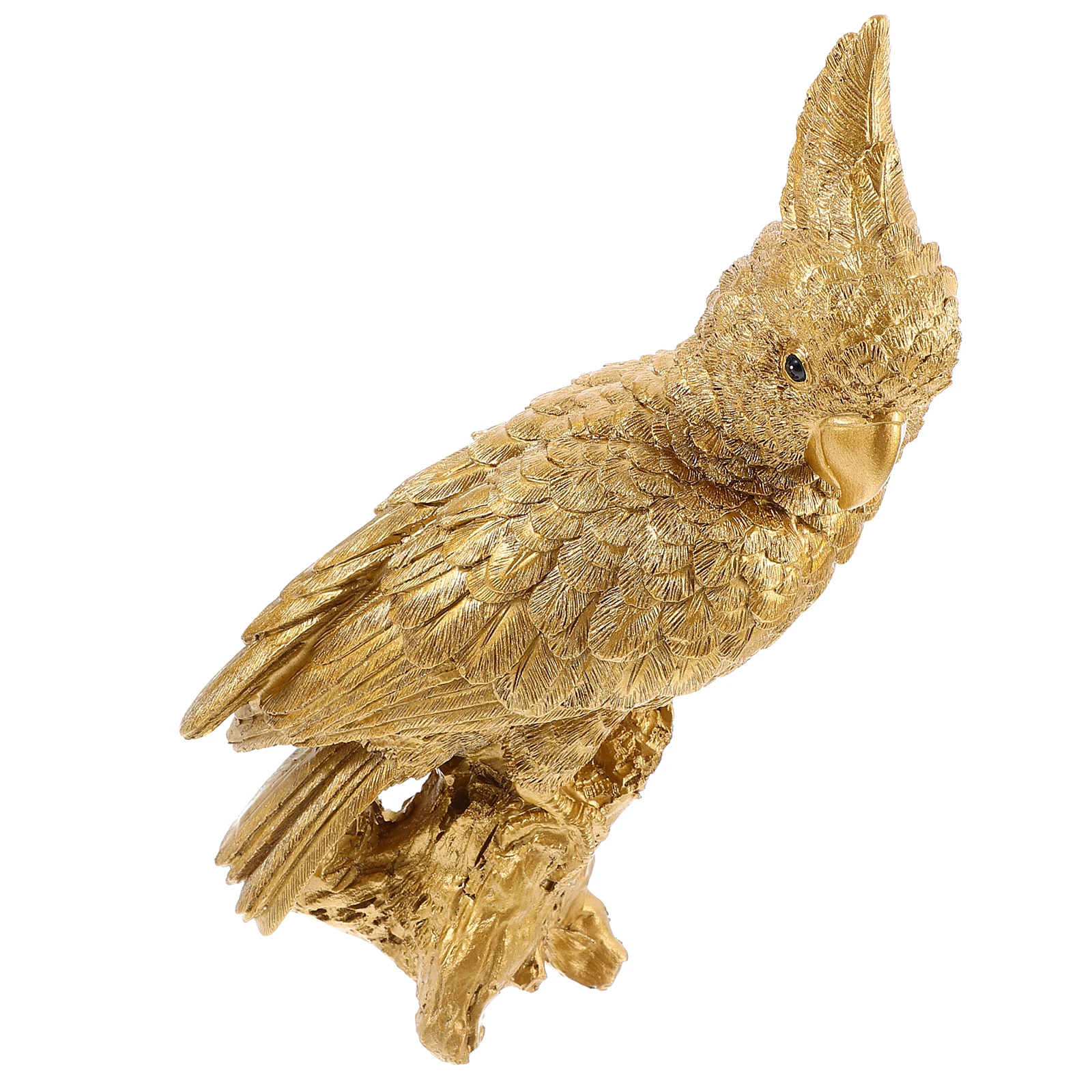 

Parrot Figurine Resin Craft Bird Decor WG19112B Gold Living Room naments Home Desktop Decoration Realistic Model Easy Clean