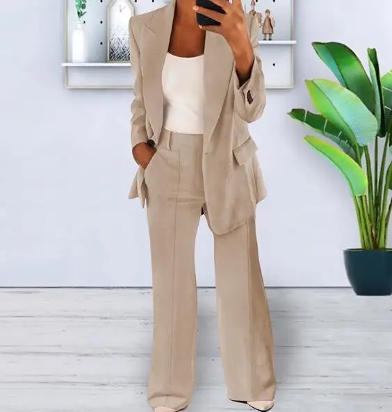 مجموعة سترة نسائية جديدة لخريف وشتاء 2025 غير رسمية بلون سادة وقصة ضيقة ومزاجية