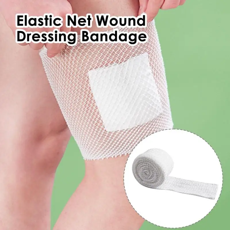 Elastic Bandage Mesh Bandage Tape Roll Stretchable Bandages For Wounds & Injuries – Cuttable Body Wrap Dressing For The Knee