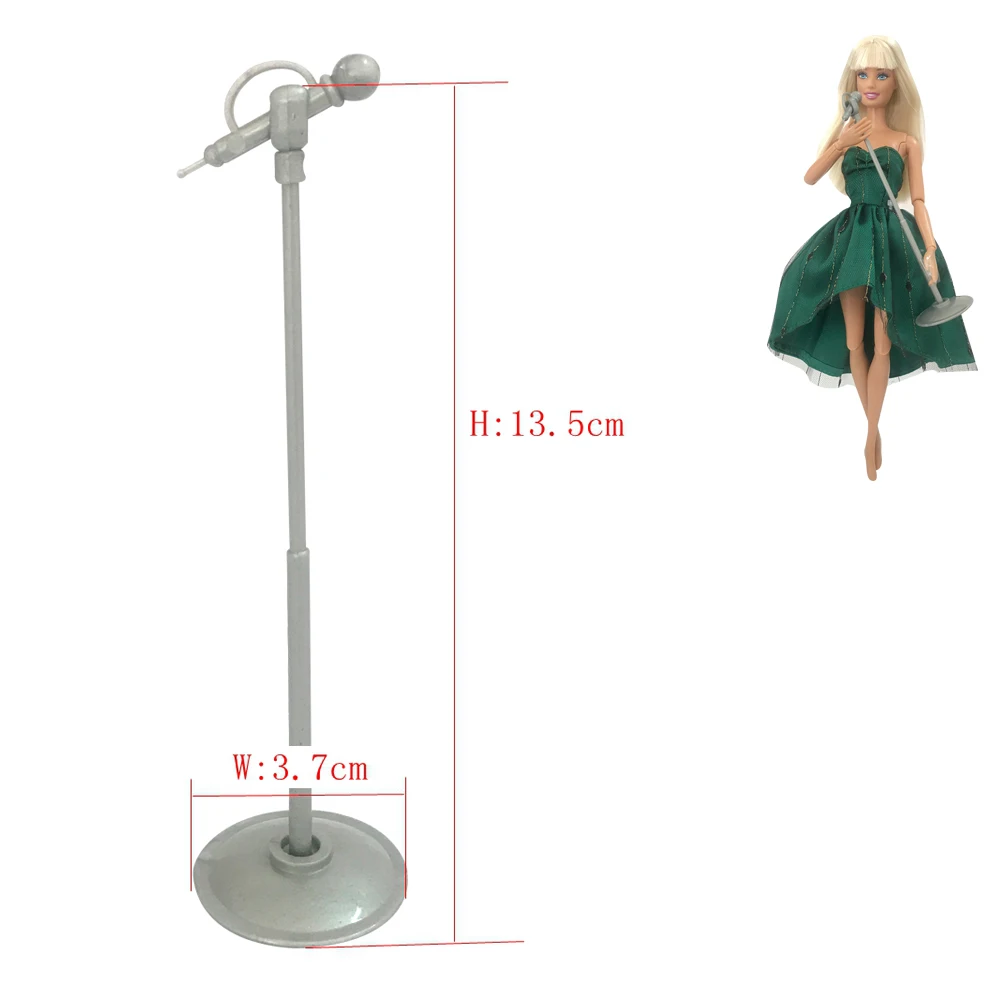 NK 15 Pcs 3 Colors Princess Stage Standing Plastic Microphone For 1/6 Dolls Accessories For 11.5-inch Doll DIY Children Toy Gift