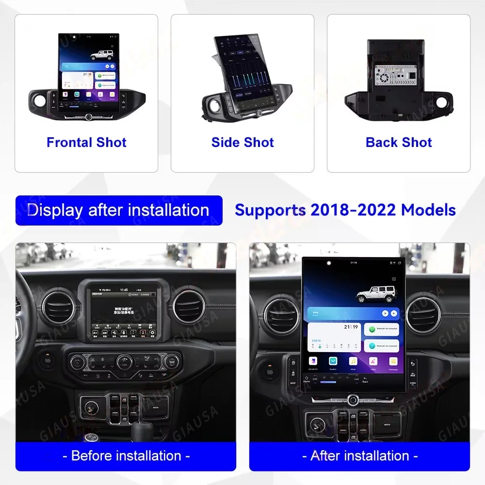 

16,2-дюймовый мультимедийный автомобильный радиоприемник с сенсорным экраном Android для Jeep Wrangler JL 2018 2019 2020 2021 2022 2023 Carplay GPS головное устройство