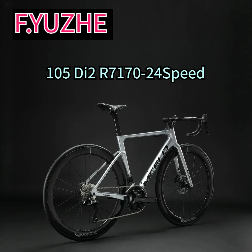 

F, YUZHE team racing dedicated high-end ultra-light 7.5kg V2 105 Di2 R7170-24S T800 carbon fiber road bike hydraulic disc brake