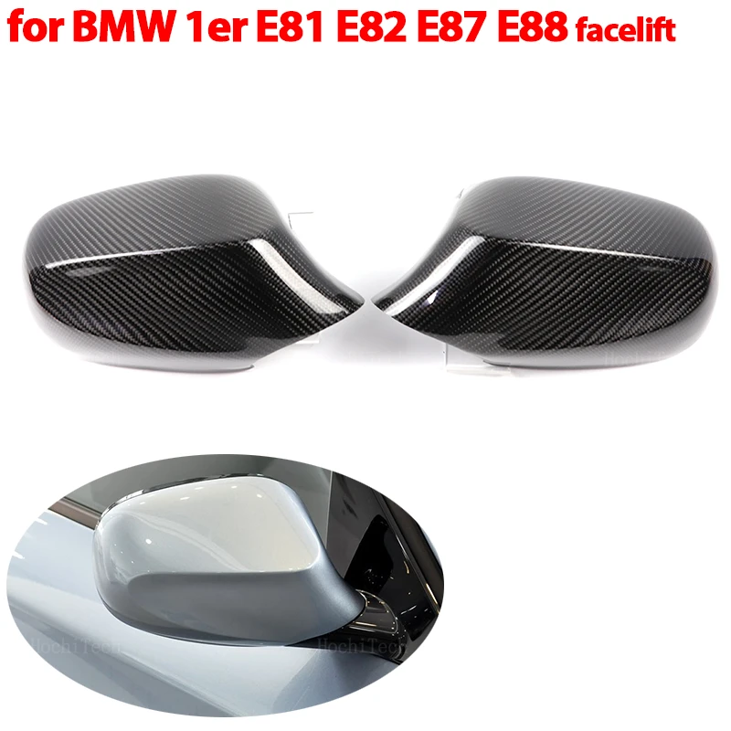 

Real Carbon Fiber Mirror Cover Car Side Mirror Cap Trim For BMW 1er E81 E82 E87 E88 116i 116d 118i 118d 120 130i LCI Facelift