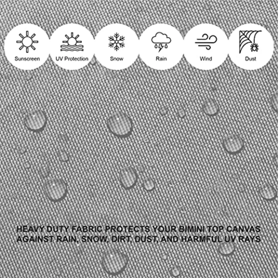 2 القوس بيميني الإطار العلوي للاستخدام البحري في الهواء الطلق 5'6 L x 42 H x 5362 W اللون الرمادي إطار ألومنيوم متين مع Fi مقاومة للصدأ