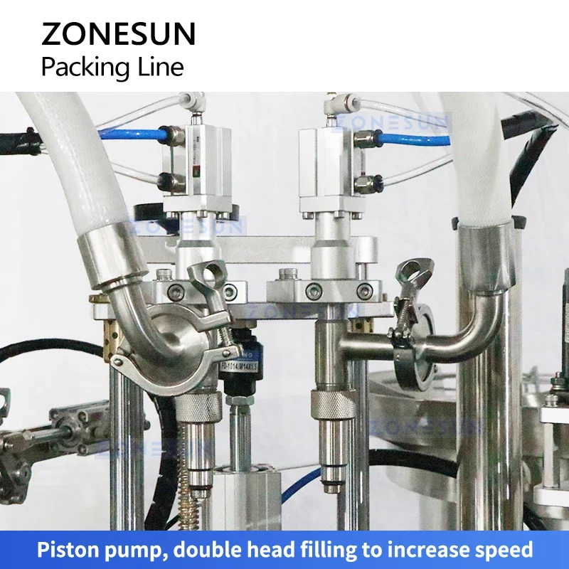 Zonesun Lini Produksi Sirup Mesin Capping dan Pelabelan Pengisian Otomatis dengan Akumulator Pengacak Botol ZS-FAL180F4