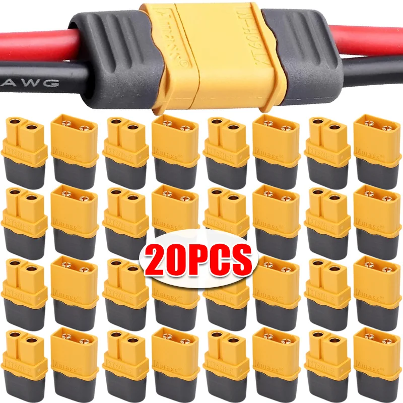 

1/20pcs XT60H Connector Female Male Power Plugs with Sheath Wire Bullet Connectors Terminals for Lipo Battery RC Planes Cars