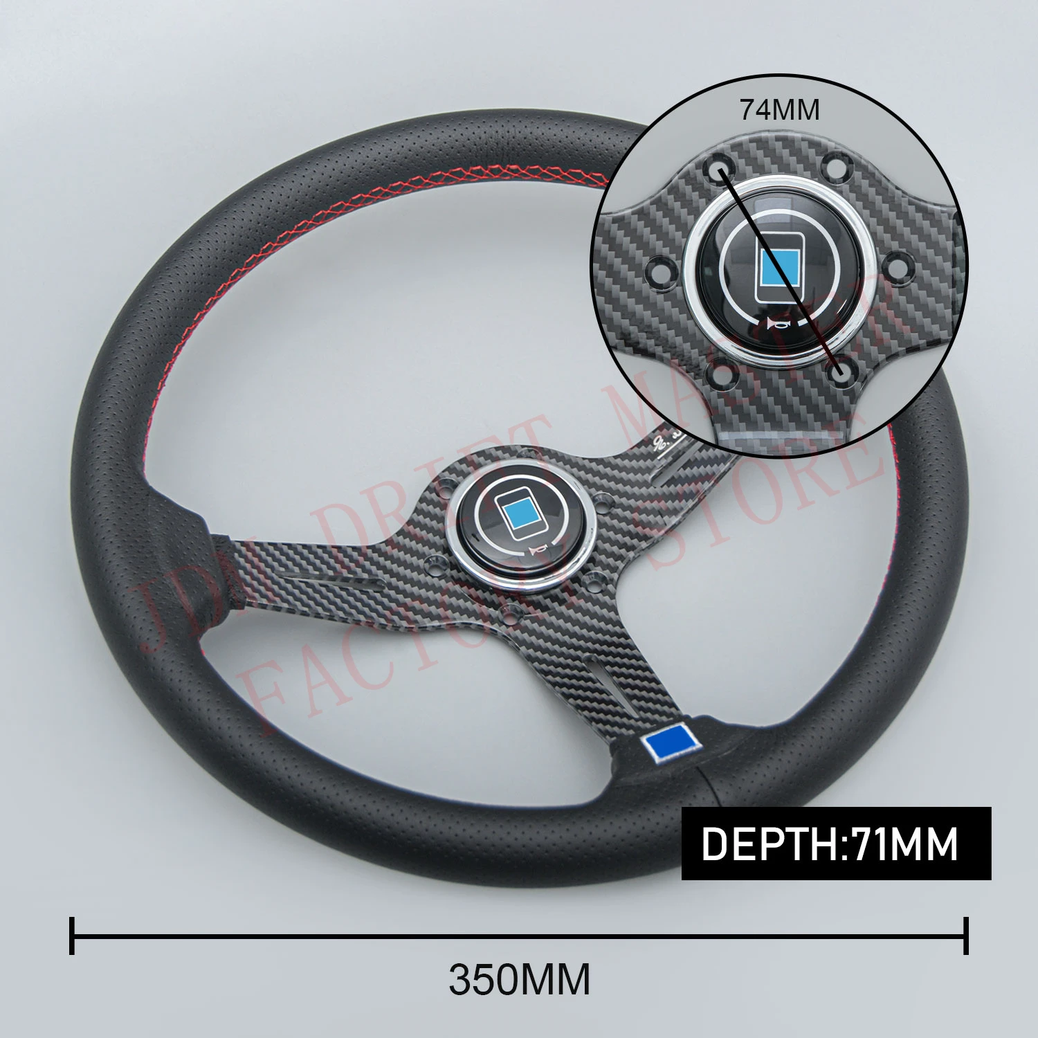 14inch Nardi Carbon Fiber Leather Steering Wheel JDM Sim Racing Sport Steering Wheel for Universal Car Accessories