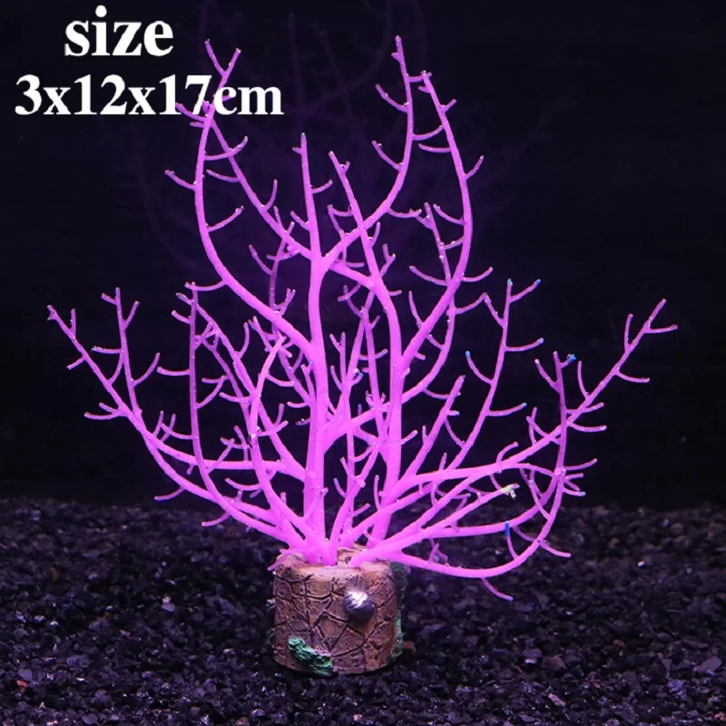 Fish Tank Ornament Silicone Noctilucent Coral Simulation Underwater Plants Aquarium Decoration Aquatic Landscape