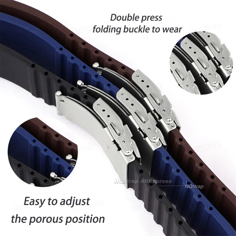 Sports Silicone Watch Band 22mm 20mm 18mm 24mm Universal Strap Watch Men Women Waterproof Rubber Bracelet for Samsung Watchband