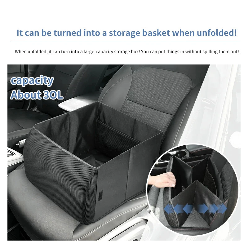 

30L Car Seat Storage Box Lumbar Support Combined Foldable Car Storage Bag/Car Organizer For Auto Truck SUV RV Sedan