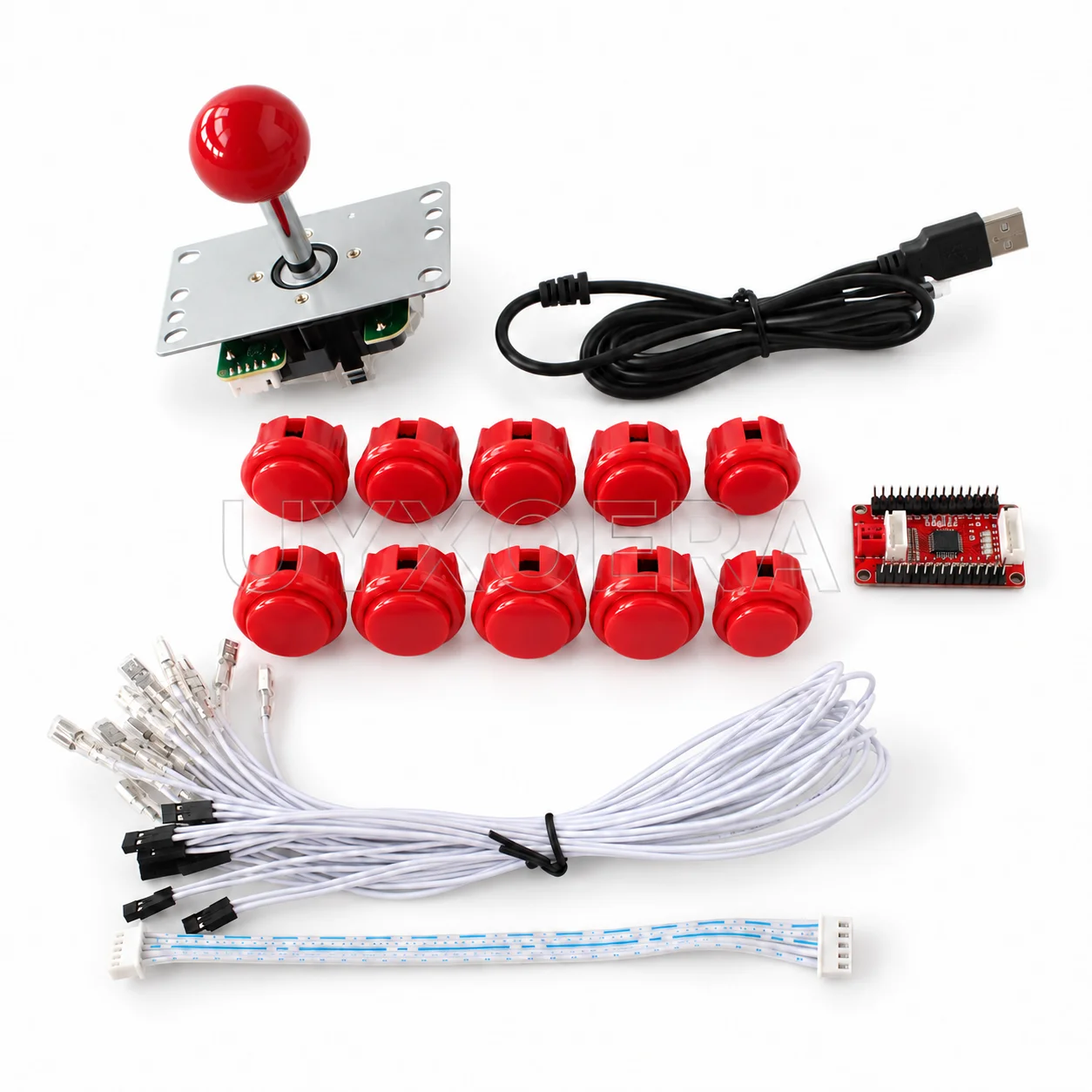 1 Player Arcade DIY Kit Copy Sanwa Joystick 30mm 24mm Push Buttons Zero Delay USB Encoder for PC Raspberry Pi