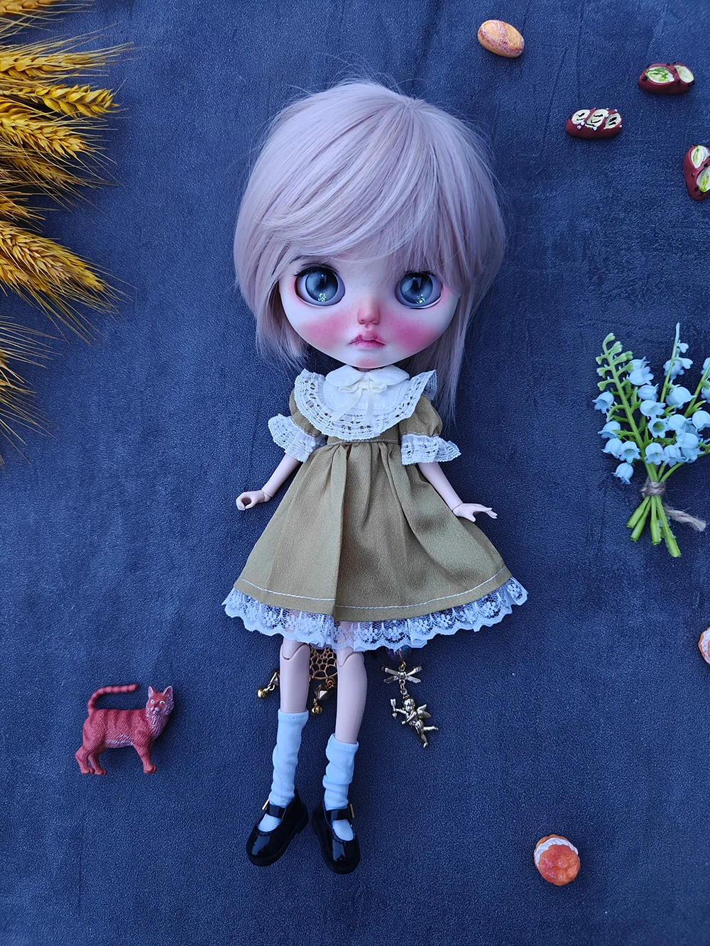 Vêtements de poupée Barbie faits à la main pour fille, robe de princesse jaune, accessoires de beurre mignons, nouveau Blythe, Ymy Ob24, Ob22