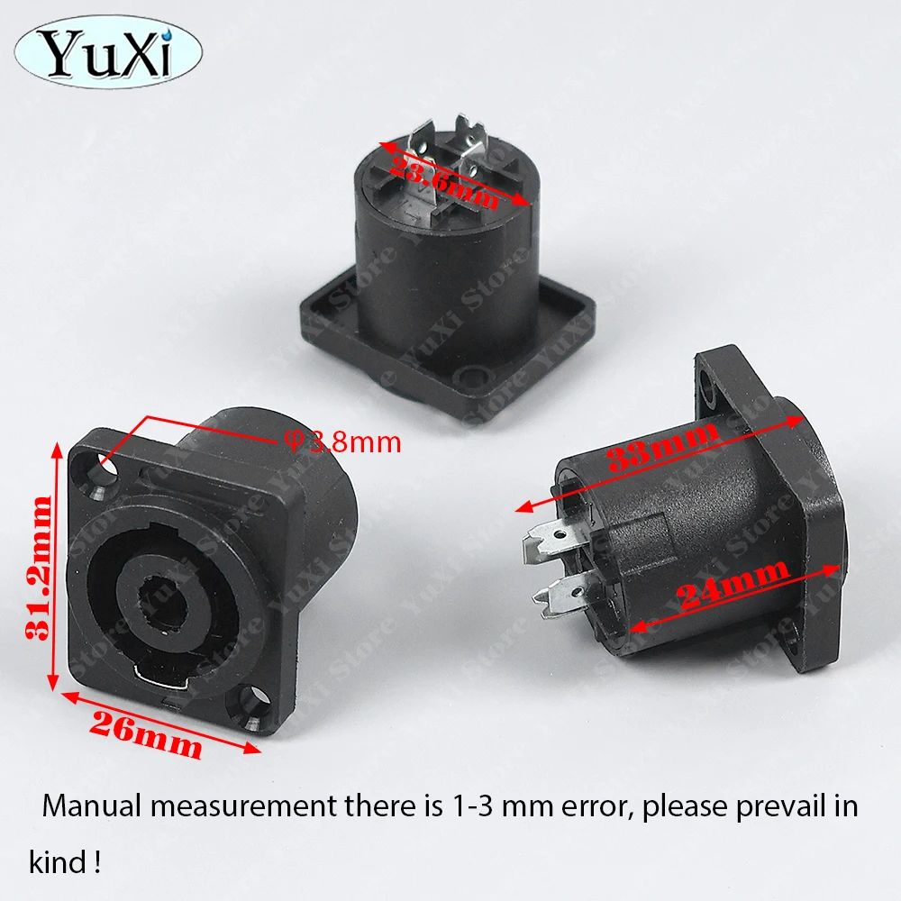 2-20pcs XLR 4 Pin Speakon Panel Mount Board Connector 4 Poles Powercon Female Jack Socket XLR Audio Video Cable Wire Adapter - view 3