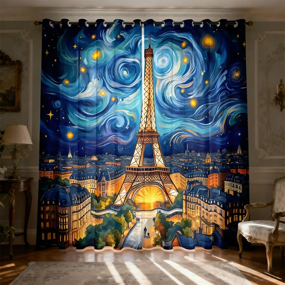 2pcs 90g brushed fabric curtains 