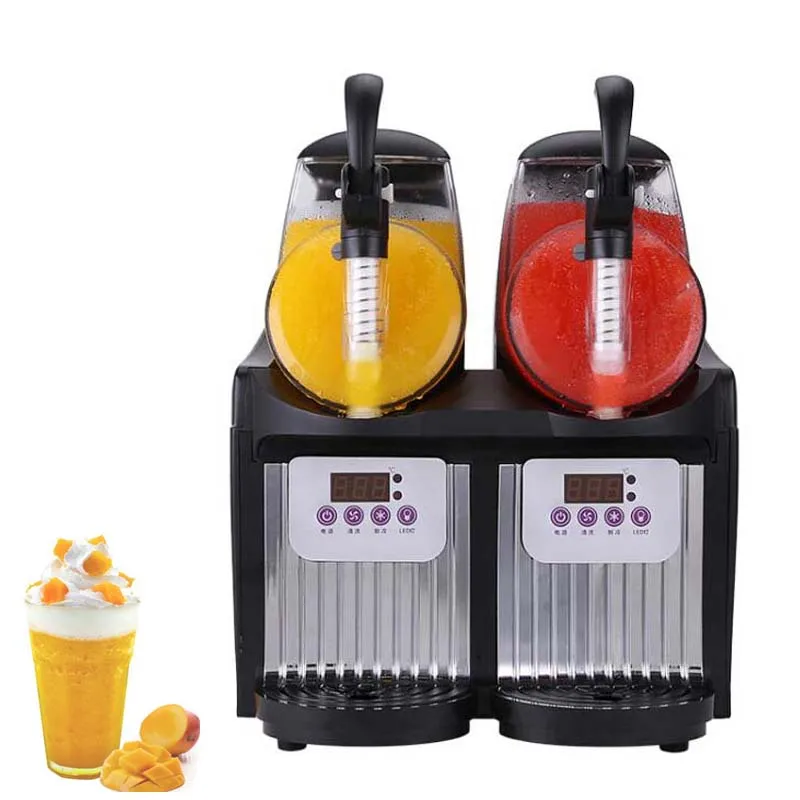 Commercial Snow Melting Machine Double Tank Smoothie Maker Electric Frozen Drink Slush Slushy Making