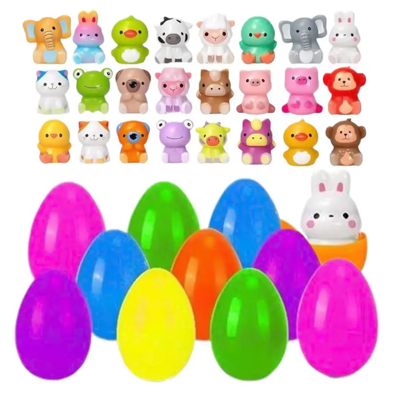 Pre Filled Easter Eggs Bulk Slow Rebound Fidget Toys Easter Egg Stuffers Squeeze Animal Bright Soft Prefilled Squishy Small