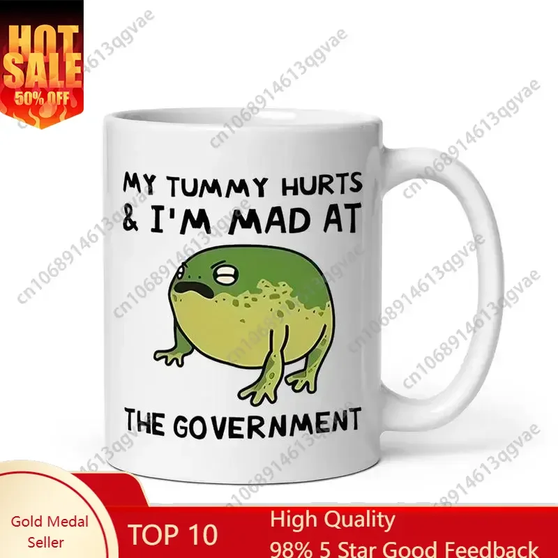 

Cartoon Frog Letter Pattern Coffee Mug Casual Ceramic Cup for Home Office Ideal for Home Decor Gifts Drinkware Stylish Washab
