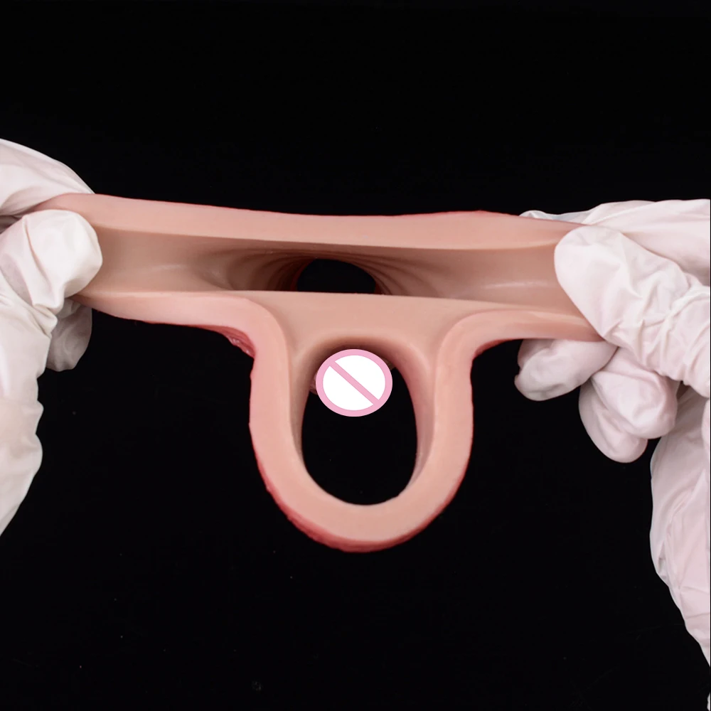 ORALSX 4 أنماط قابلة لإعادة الاستخدام مفتوحة نهاية القضيب كم كبير سيليكون ديك تمديد جهاز متعة الجنس لعب للرجال ديك توسيع #6