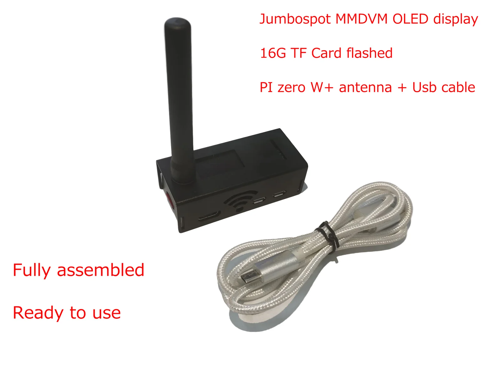 

Ready to use ! MMDVM Hotspot Support P25 DMR YSF NXDN + Raspberry pi Zero W 0W +OLED +Antenna + 16G SD card + Case + USB Cable