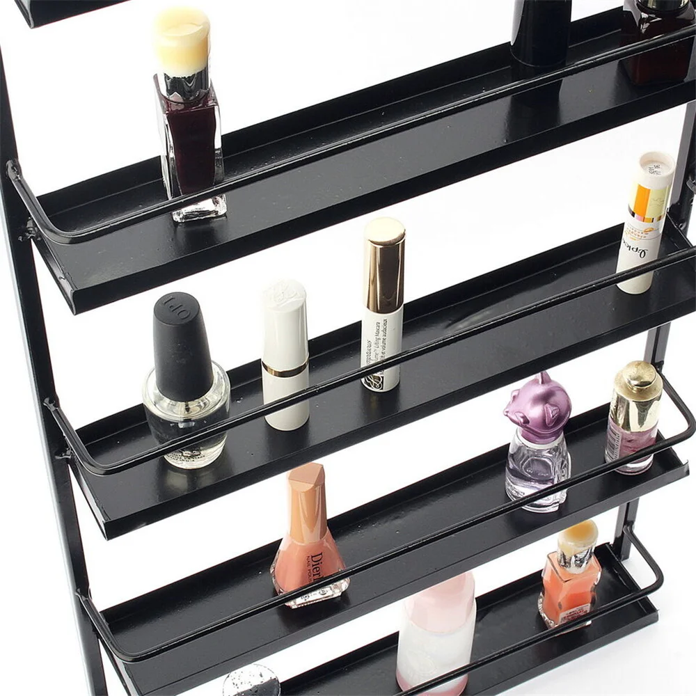 5 Tier Nail Polish Wall Mount Organizer Metal Rack Perfume Display Makeup Holder Shelf up to 100 Bottles