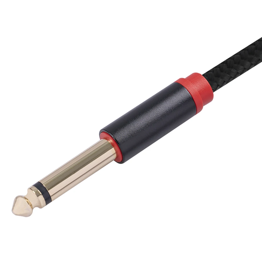 

Audio Cable Black Gold-Plated Plug Cotton Woven Net Aluminum Alloy Oxidation Treatment Noise Shielded Cable For Electric Guitar