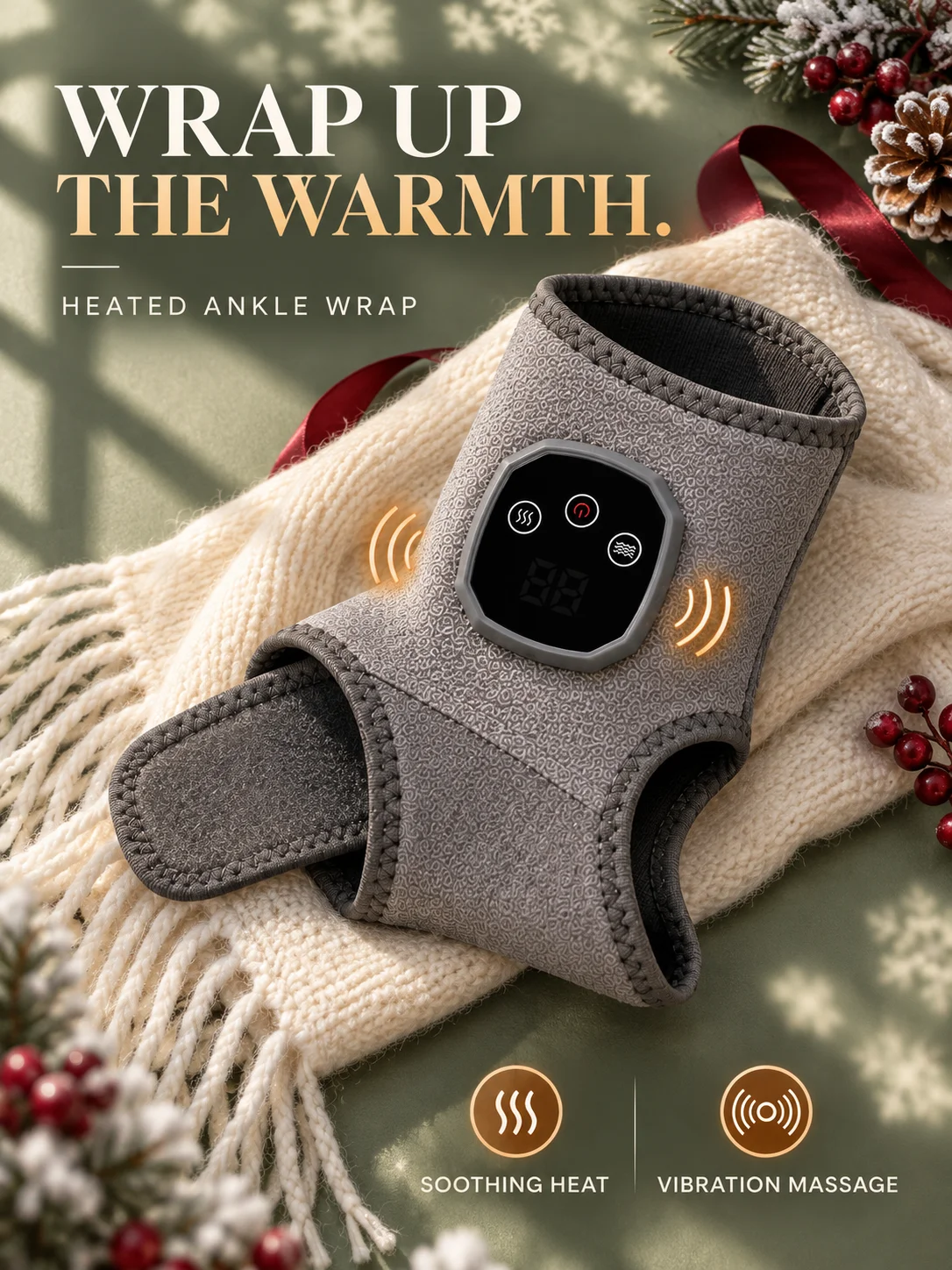 Cold Ankles? Warm Up with an Electric Massage Wrap, Heating and Vibration for Cozy Evenings at Home