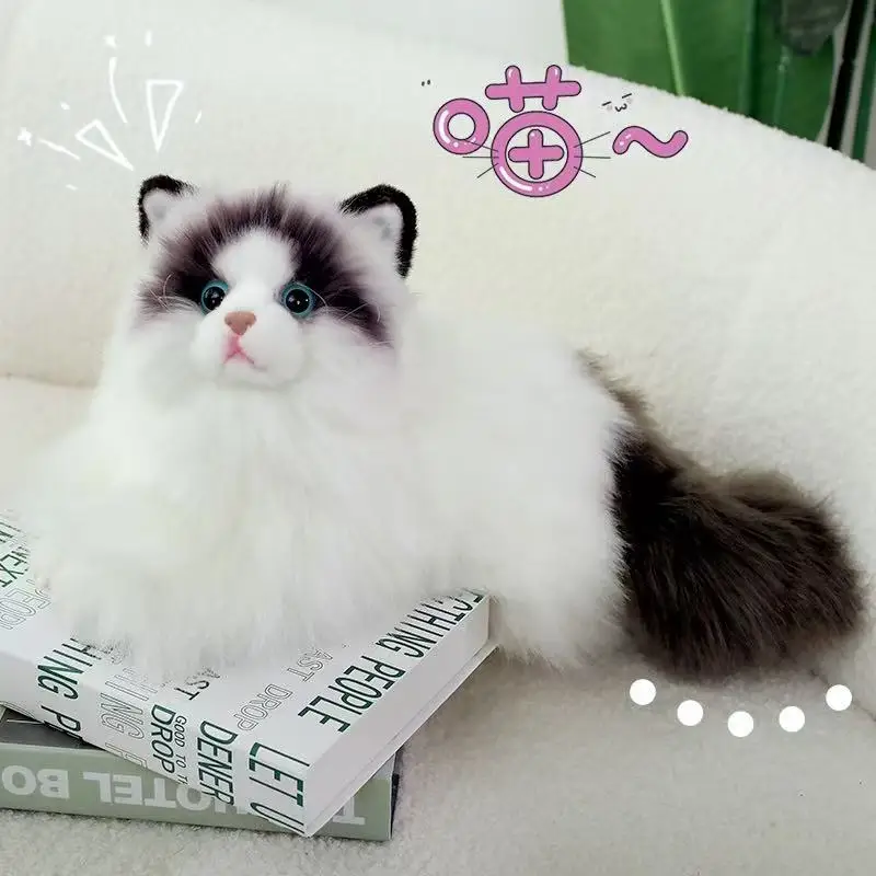

50cm New Siamese Cat Plush Toy Soft Long-haired Ragdoll Cat Dolls Lovely Siamese Cat Animal Stuffed Toy Home Decor Pet Gifts