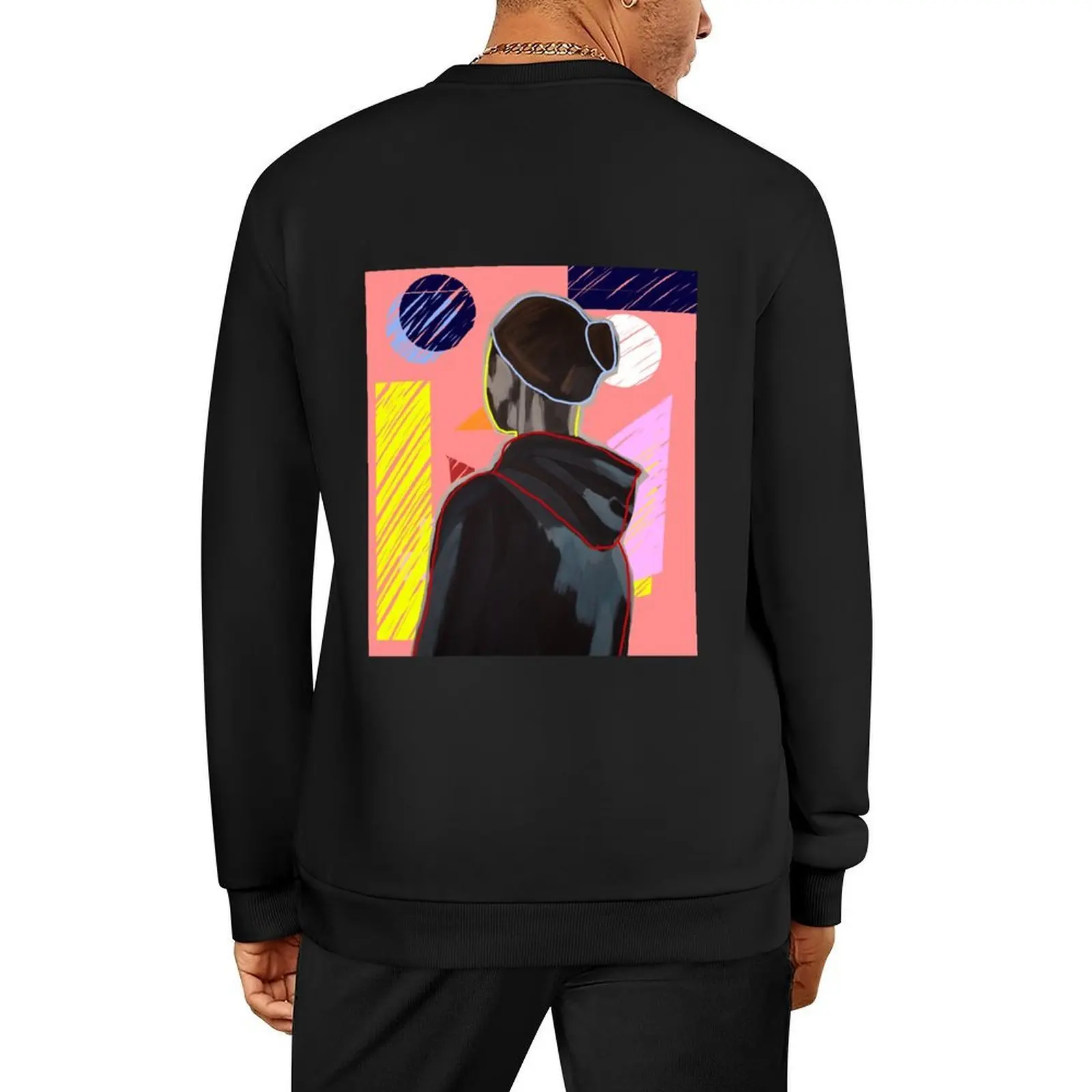 

portrait colorful Pullover blouse tracksuit men wear korean autumn clothes sweatshirt male