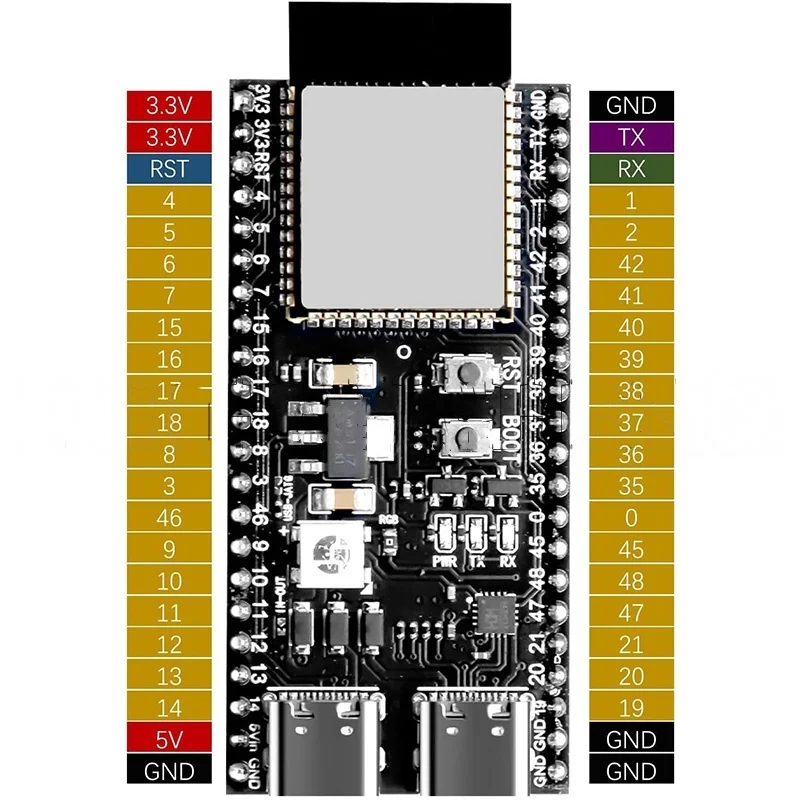 10-1PCS ESP32-S3-Dev-Kit-C-1 ESP32-S3 WiFi Bluetooth-compatible BLE 5.0 Mesh Development Board ESP32 Wireless Module for Arduino