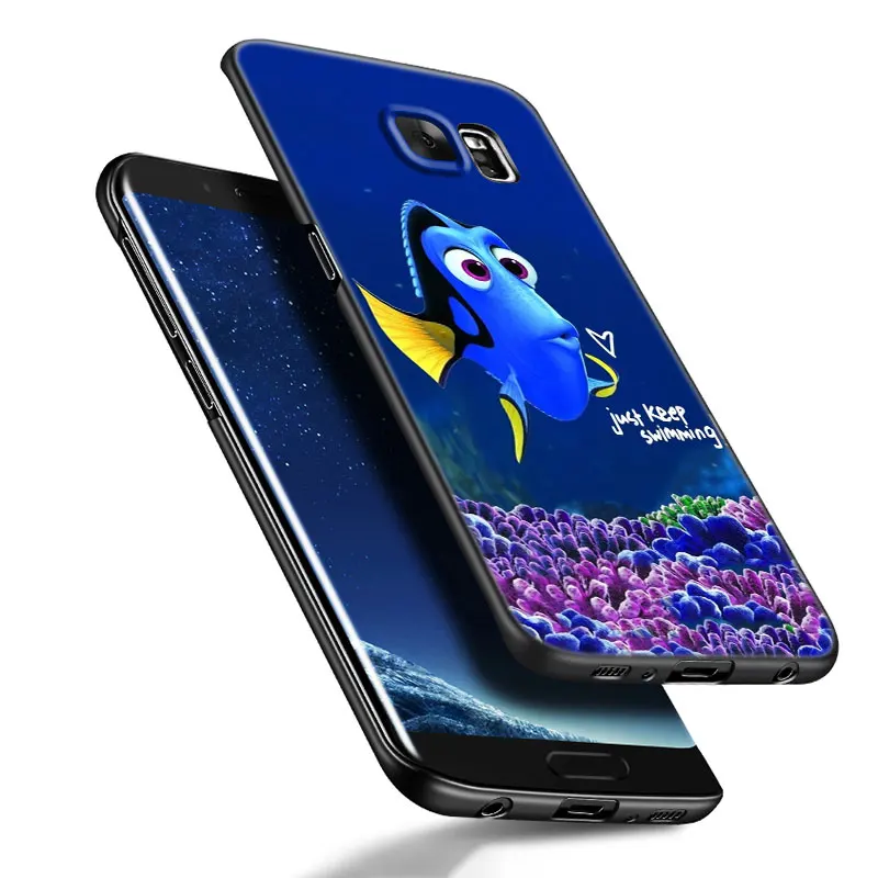 Finding Nemo Dory Phone Case For Samsung Galaxy S23 S21 S20 FE S24 S22 Ultra S10E S10 S9 S8 Plus Black Silicone Cover