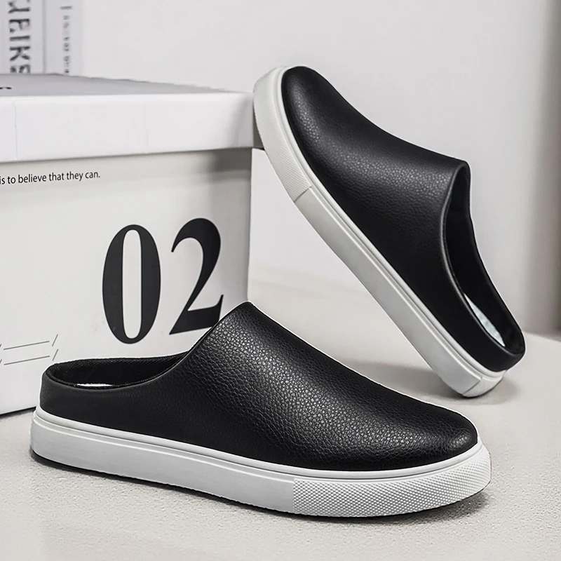 Mens Kitchen Chef Shoes Waterproof Garden Clogs Closed Toe Half Shoes Rubber Slippers Restaurant Hotel Working Summer Beach
