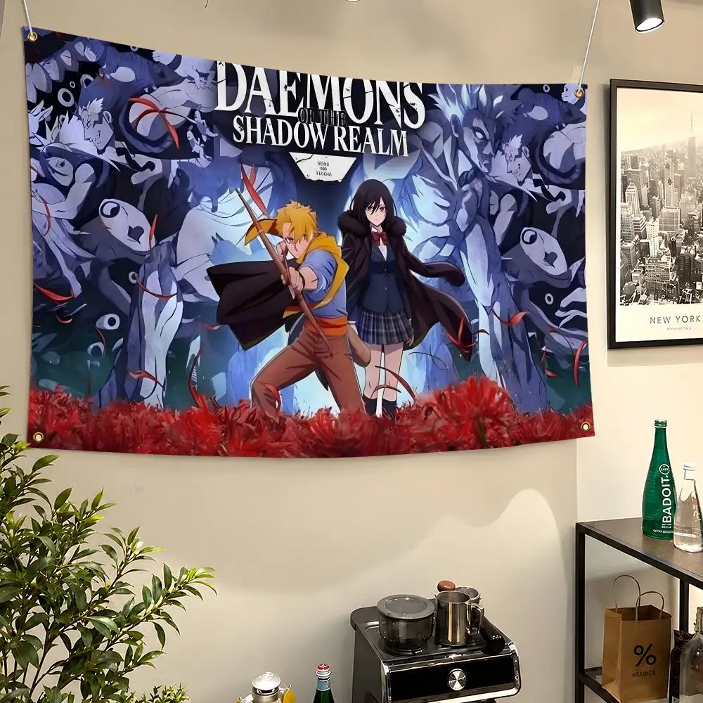 Anime Daemons of the Shadow Realm Tsugai Flags Wall Hanging Flag Banners For Birthday Parties Outdoor Bedroom Dorm Room Decor
