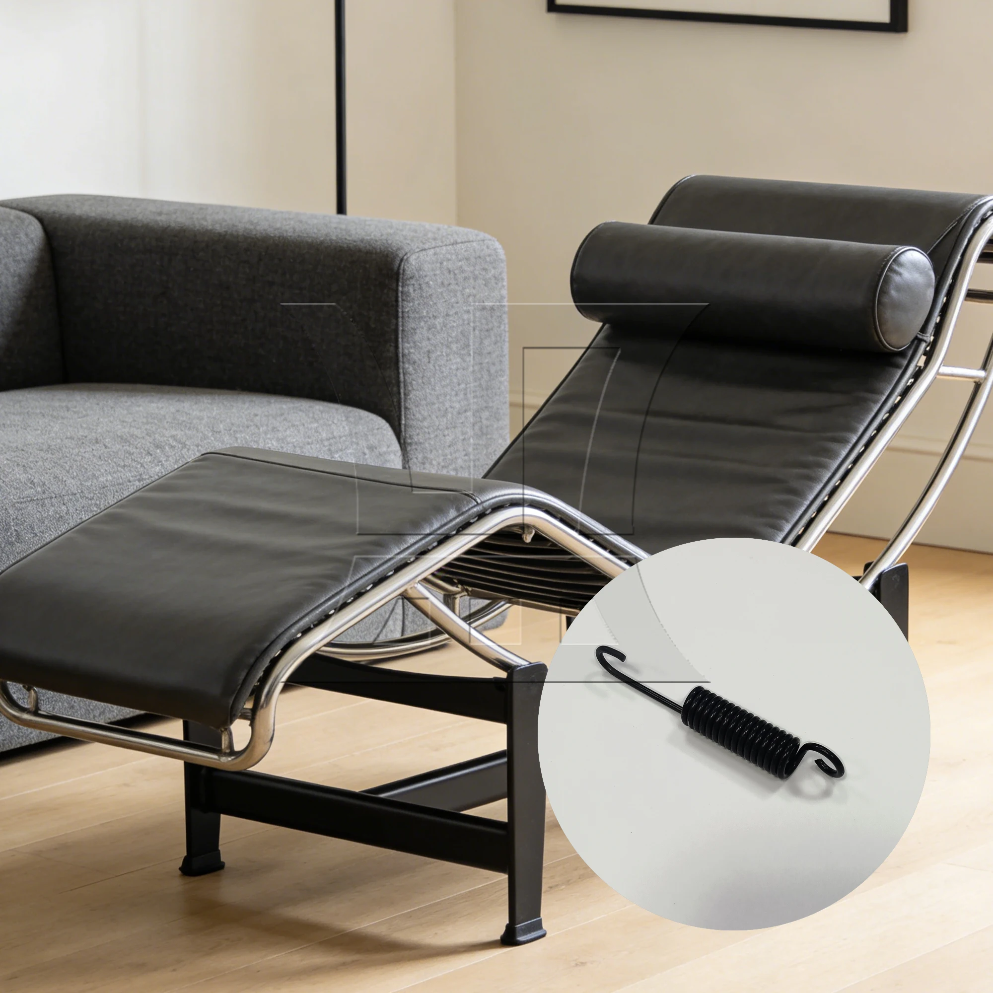 1pc Stainless Steel Hook Recliner Spring 3.94inch Black for Lighting Fixtures Furniture Handicrafts