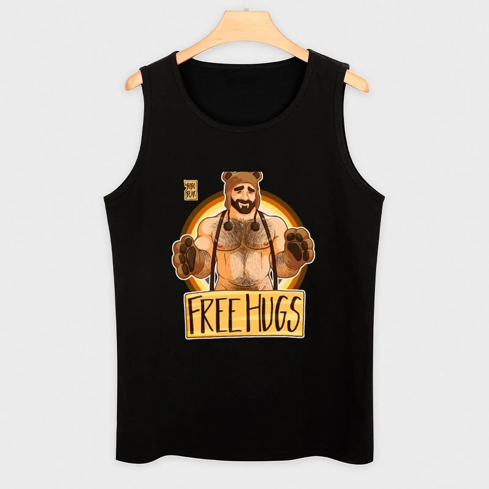 ADAM LIKES HUGS - BEAR PRIDE Tank Top camiseta muscular singlets masculinos