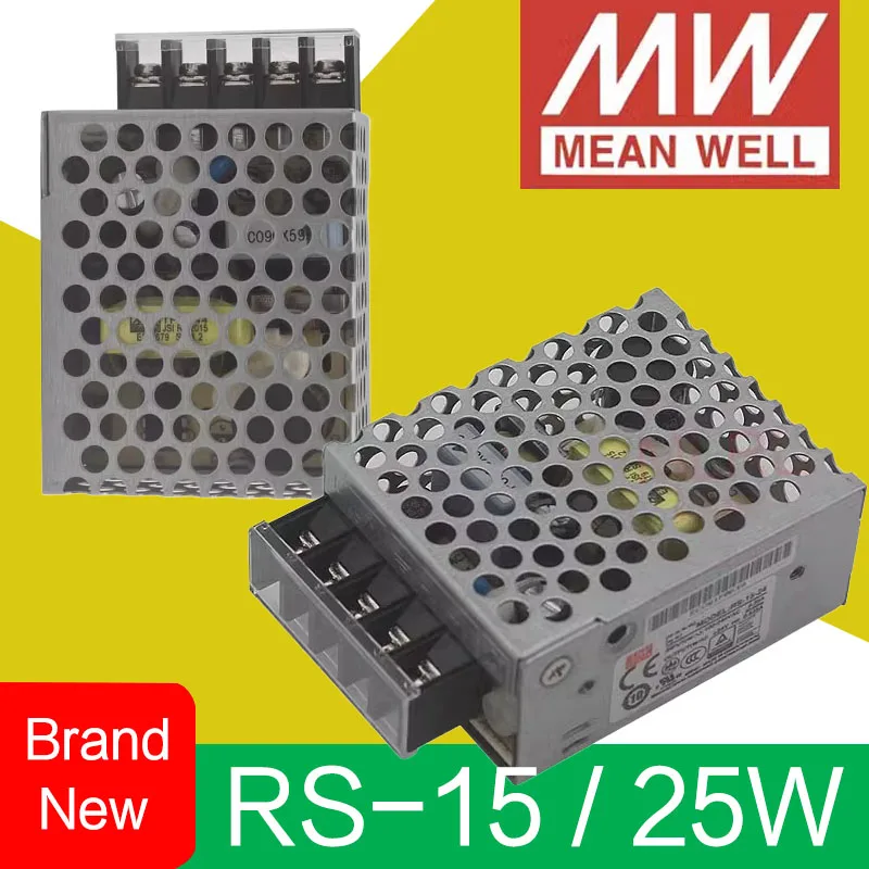 

MEAN WELL RS-15-5 RS-15-12 RS-15-15 RS-15-24 RS-15-48 switched switching power supply 15W Single Output Switching Power Supply