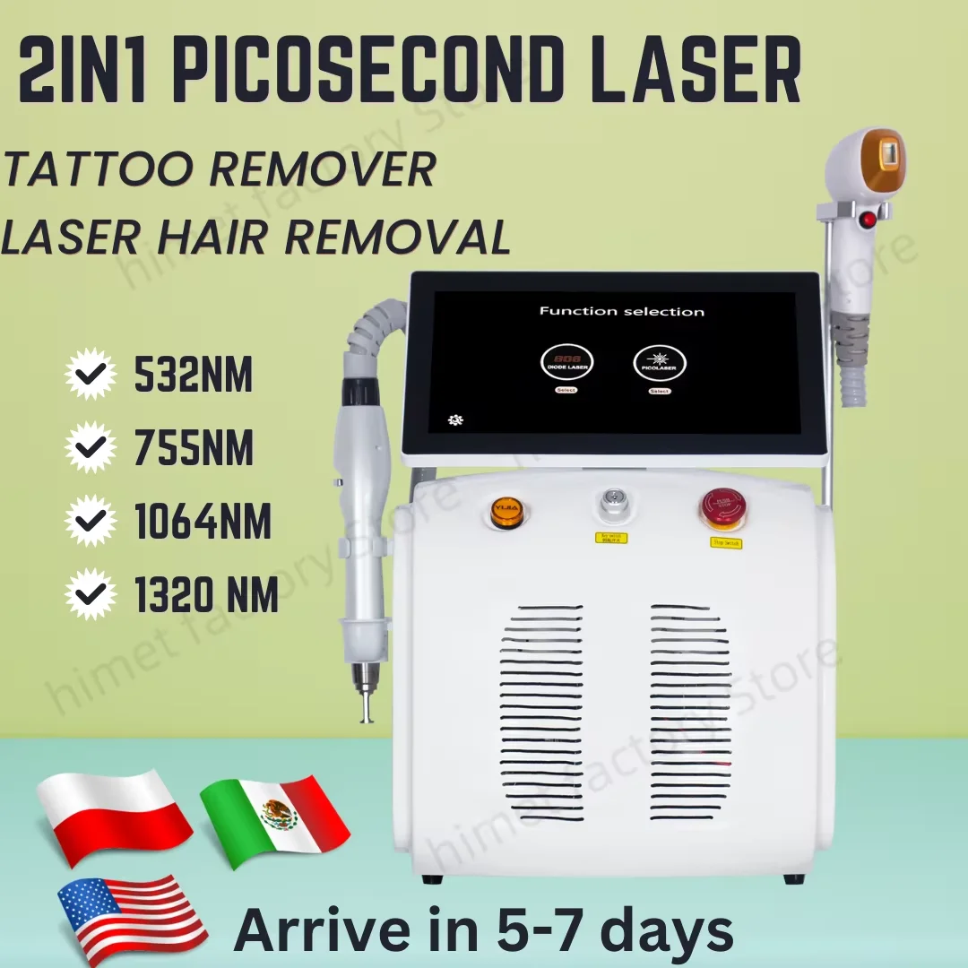 

3000W salon use 808 diode Laser permanent Portable 2 in 1 picosecond laser tattoo removal and hair removal switched machine