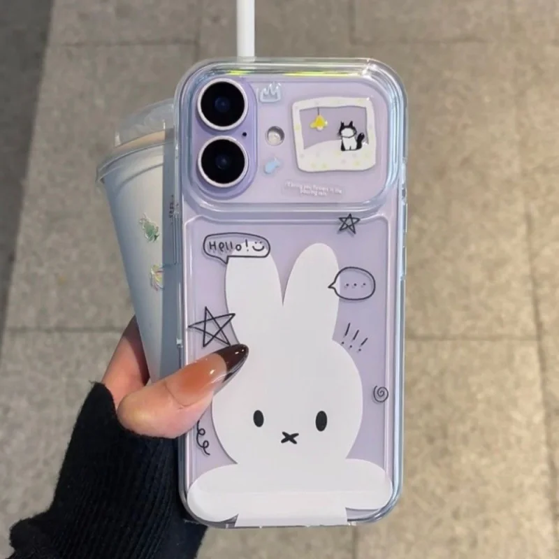 

Luxury Cute Miffy Cartoon shockproof Phone Case For iPhone 13 14 15 16 17 Pro Max 16 Pro Max Lovely Miffy Clear matte TPU Cover