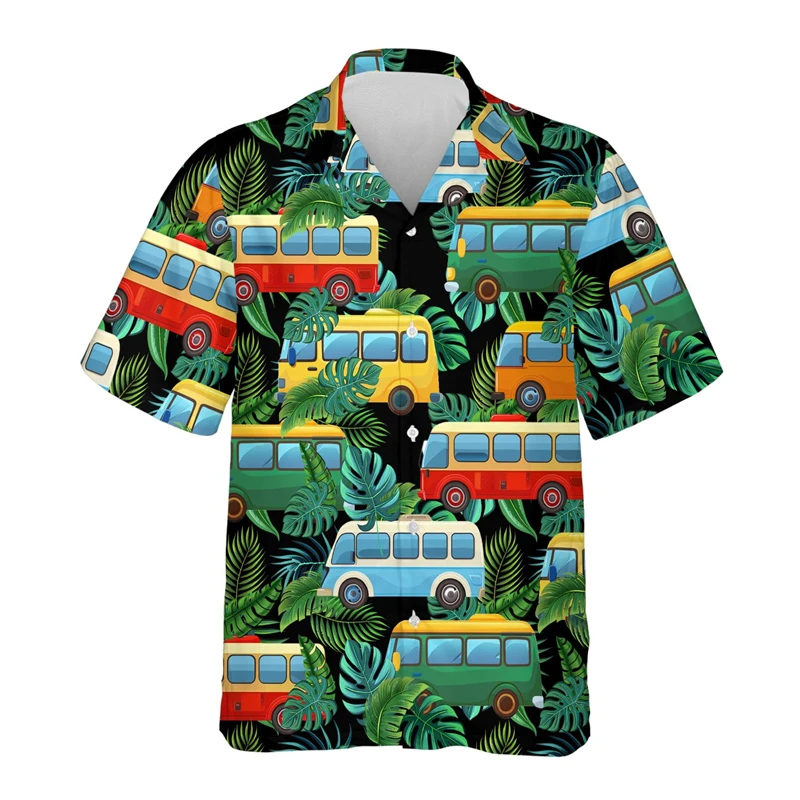 Back To School Graphic Shirts For Men Casual Boys Lapel Blouse Student Child Beach Shirt Book Student Class Hawaii Kids Blouses