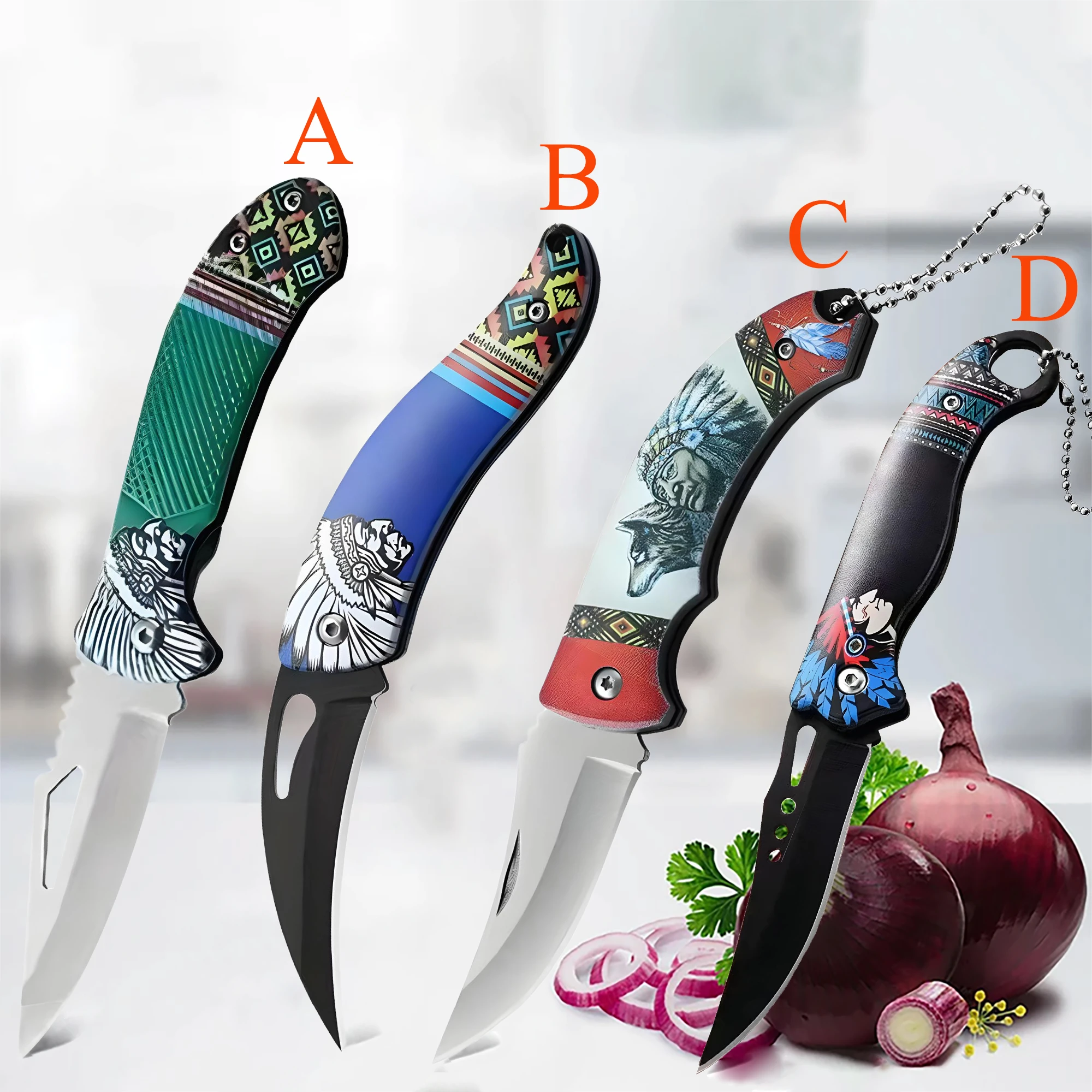 1/2/4PCS, Klappmesser Edelstahl Klapp Obst Gemüse Peeling Schälmesser Kochmesser Tragbares Messer Küchenmesser