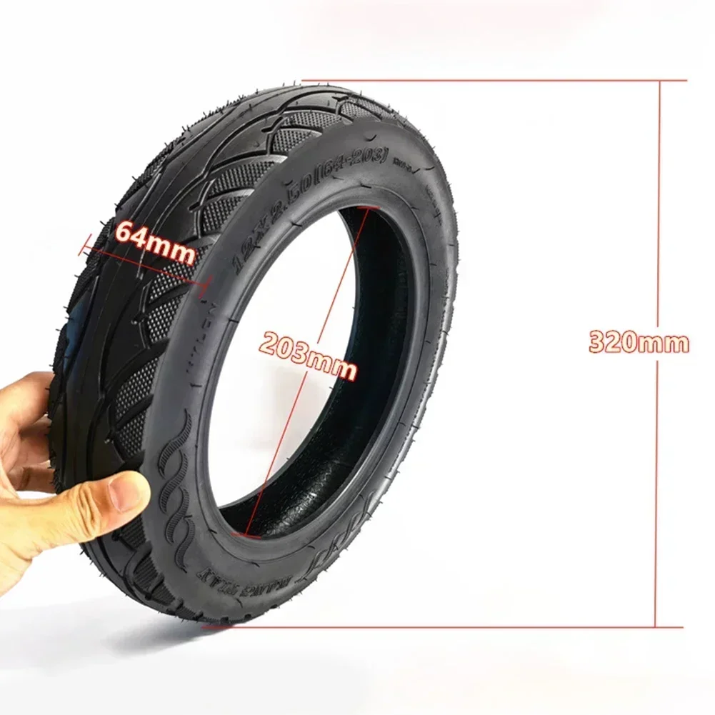 Accessories 12 Inch Tubeless Tyre Cycling Parts 12x2.50(64-203) For E-Bike Scooter Thickend Tire Tire Accessories