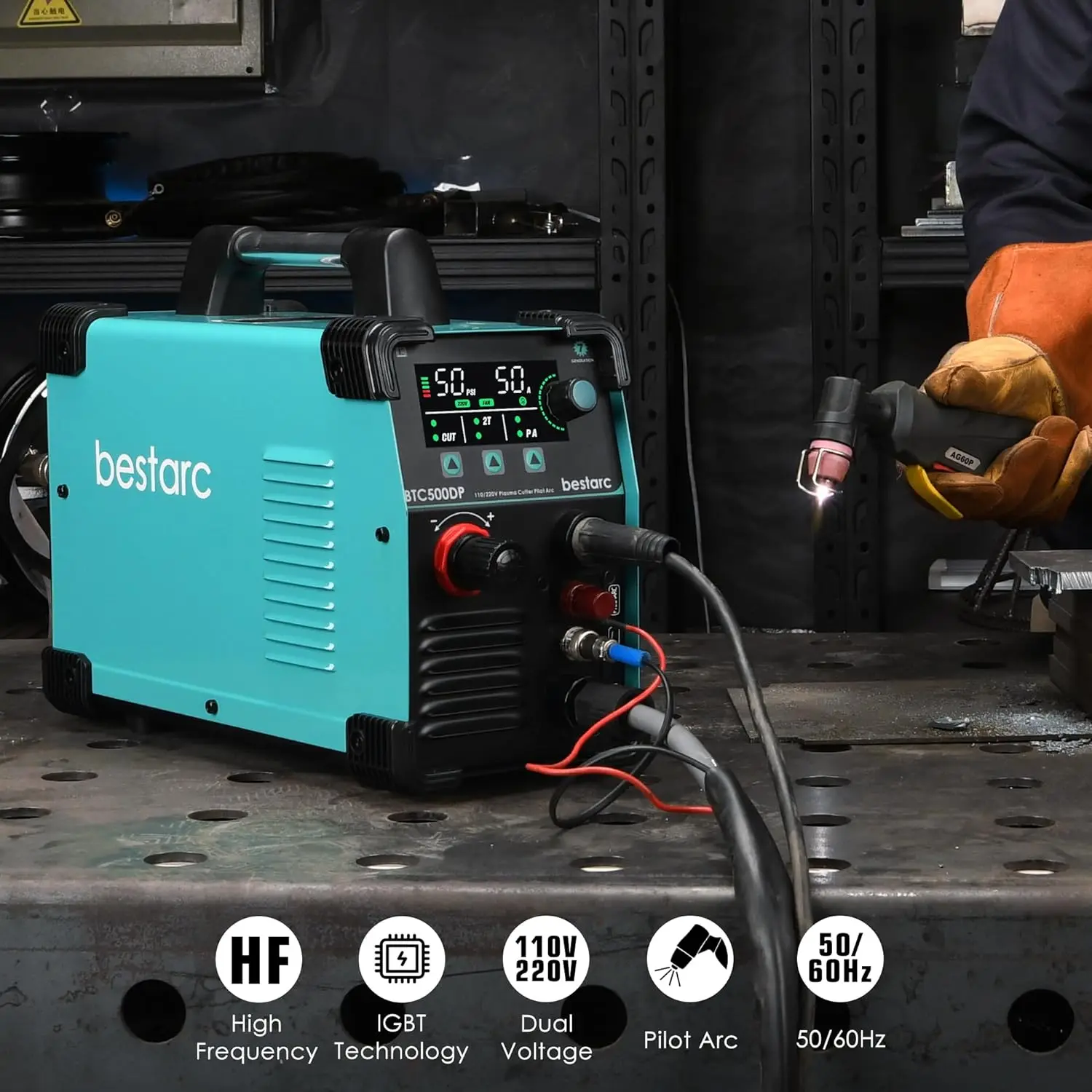 Plasma Cutter, Pilot Arc BTC500DP 7th Generation 50Amps Screen Display