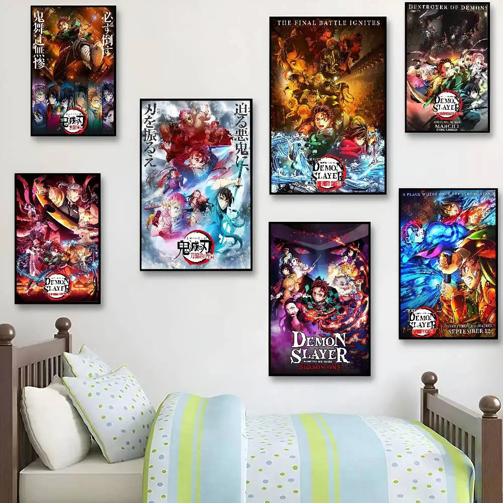 Anime D-Demon Slayer Good Quality Prints and Posters Waterpr